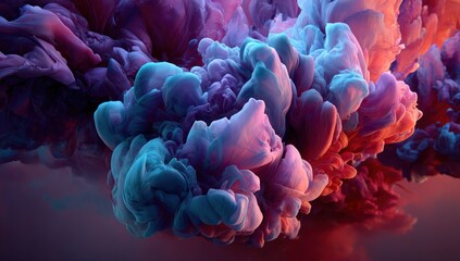 Obraz premium Abstract ink cloud formation in vibrant hues.