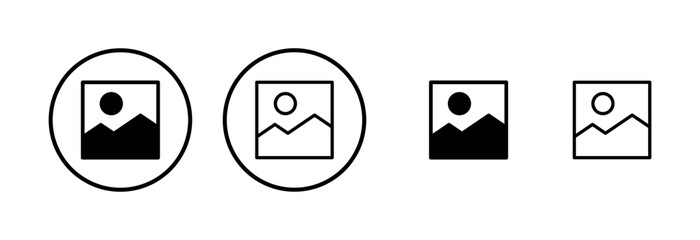 Picture icon logo design. photo gallery sign and symbol. image icon