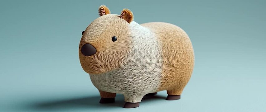 Anamorphic video cute 3d animation happy capybara