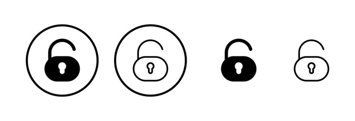 Unlock icon logo design. Unlock sign and symbol. unlocked padlock icon