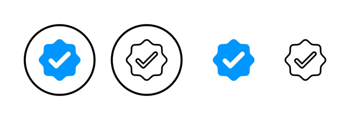 verified icon logo design. verification check mark. approved icon