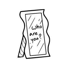 identity and self-discovery concept in a mirror