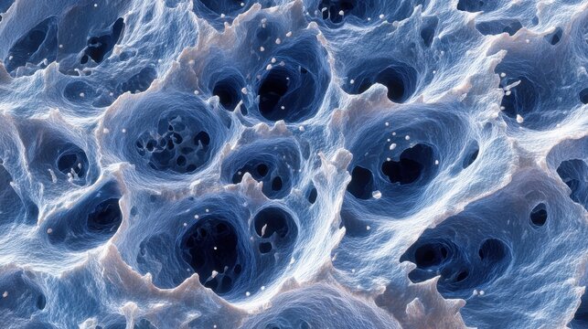 Microscope view of cartilage cells with characteristic bluishblack pigmentation typical of alkaptonuriarelated ochronosis.