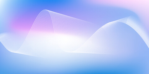 Abstract blue gradient background with shining lines waves. Minimalist background for banner, poster, cover, brochure, flyer, website