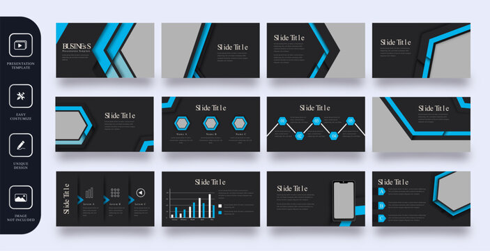 Vector  business powerpoint presentation slides template green color design minimalist business layout template design