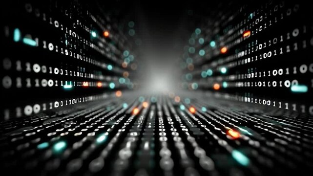 Binary code on black background. Perfect for projects related to technology