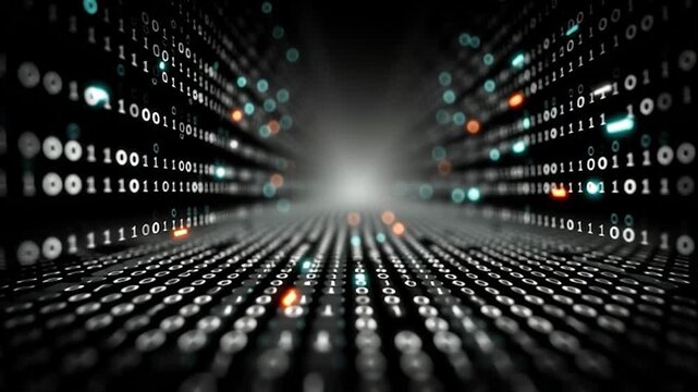 Binary code on black background. Perfect for projects related to technology