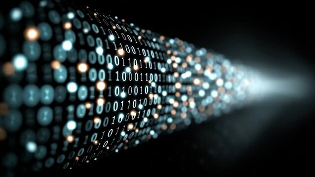 Binary code on black background. Perfect for projects related to technology