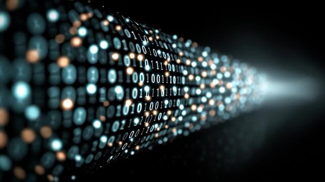 Binary code on black background. Perfect for projects related to technology