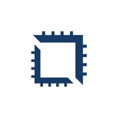 Core Processor Vector Icon Logo Design
