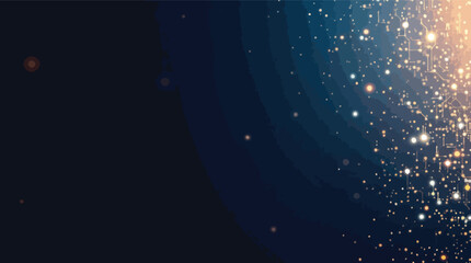 Obraz premium Abstract digital circuitry design background with glowing lights and dots in deep blue.