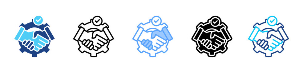 Business Relationship icon sheet multiple style collection