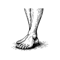 Drawing of human legs and feet artistic illustration anatomical study engraved vector image detailed depiction perfect for anatomical references