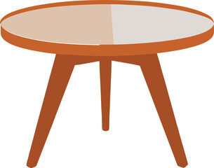 wooden dining table vector art illustration