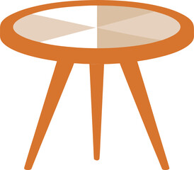 wooden dining table vector art illustration