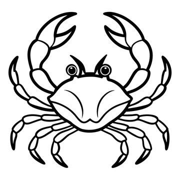 black and white crab cartoon clip art preview