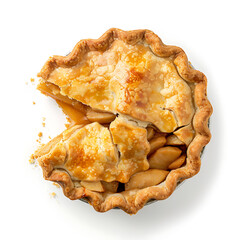 Obraz premium Golden-brown Apple Pie with Flaky Crust and Visible Slices