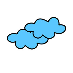 Blue Cloud Hand Drawing