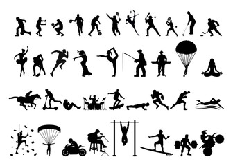 Sports Silhouette Collection Basketball Soccer Badminton Golf Football and more
