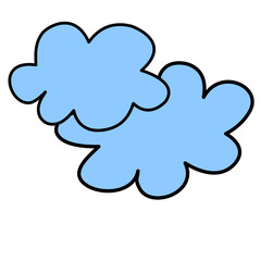 Blue Cloud Hand Drawing