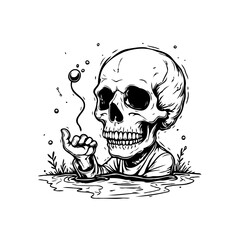 Intricate skull artwork depicting mortality with a captivating soap bubble artistic rendering symbolism and human life