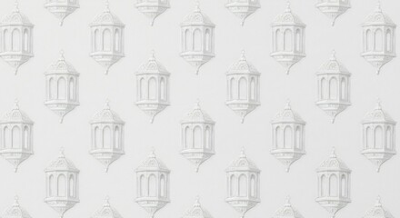 Elegant gray lanterns softly repeat in a subtle textured pattern. AI Generated