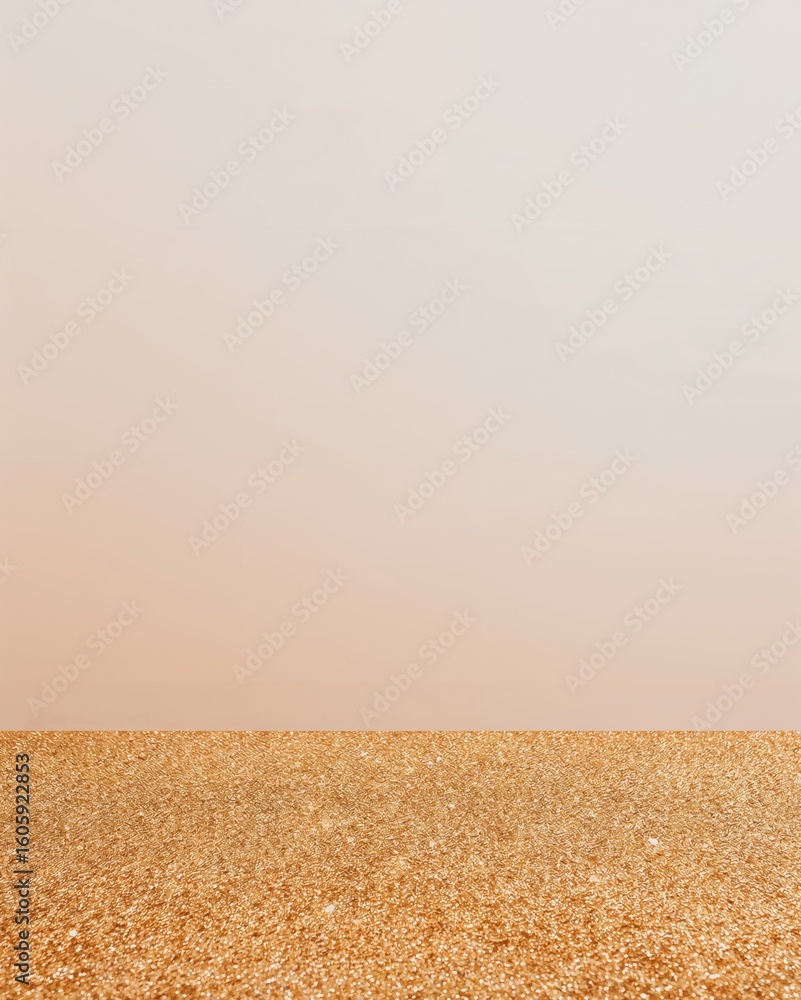 Poster elegant golden glitter texture creating a captivating stage against a soft gradient backdrop showcas
