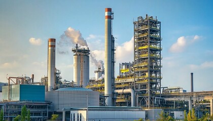 Factory building working industrial and blue sky view