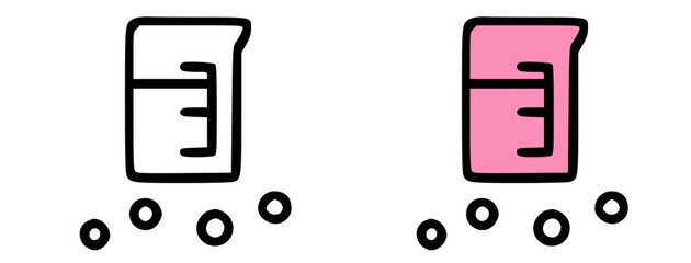 Beaker Icons: Chemistry Experiment Illustration