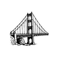 A captivating illustration showcasing the golden gate bridge a symbol of san francisco bay area famous landmark