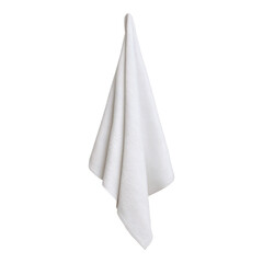 Hanging White Towel on a Transparent Background