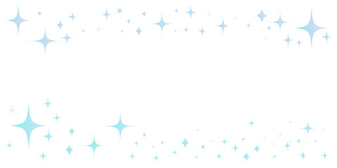 青色のキラキラしたフレームイラスト　星空