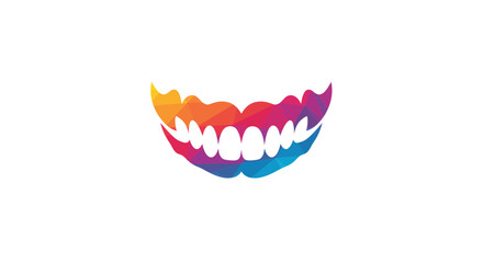 Naklejka premium Cheerful Smile Logo Design, Graphic Art, Digital Creation, Colorful Illustration, Modern Aesthetic, Close-Up View, Branding Concept