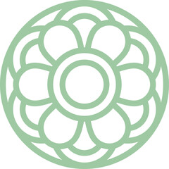 A traditional Korean circular floral pattern inspired by lattice and architectural designs. Perfect for Chuseok, Lunar New Year, and seasonal festive decorations.