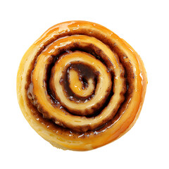 Golden Cinnamon Roll with Swirled Filling and Glaze