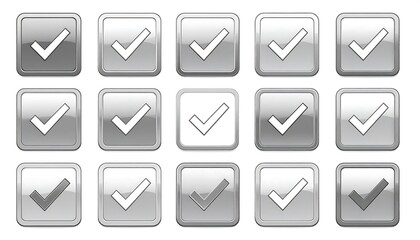 Gray checkmark buttons