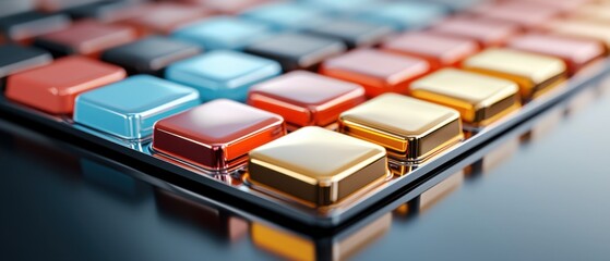 A digital interface displaying solar panel efficiency calculation icons and data visualization elements on a structured, technical background