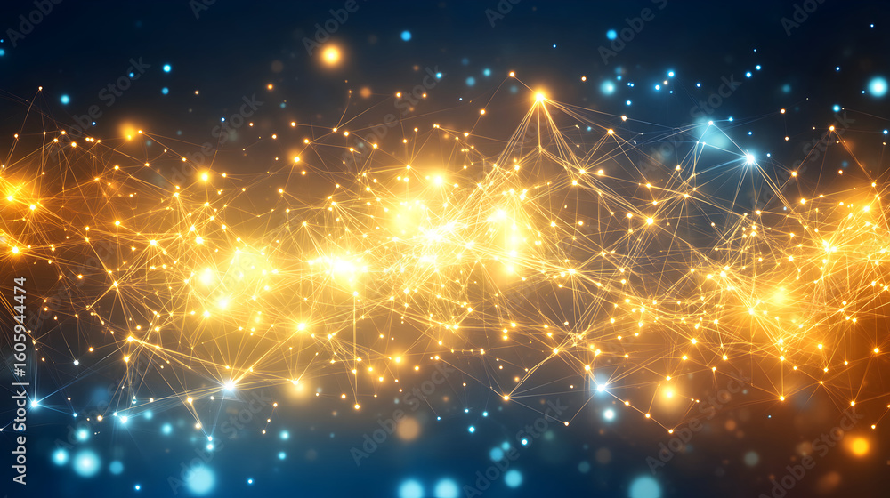 Aufkleber abstract image of glowing particles forming a network.