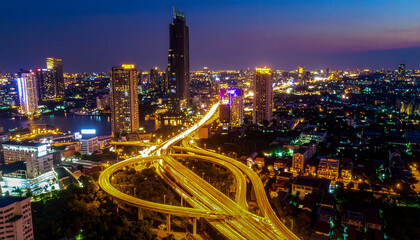 Fototapeta premium 大都会の綺麗な夜景