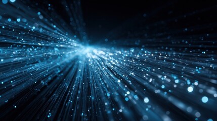 Radiant Blue Light Beams with Sparkling Particles