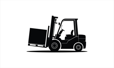 Naklejka premium Forklift truck silhouette design