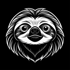Charming sloth face art, beautifully detailed, perfect for nature lovers, unique and memorable graphic design