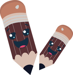 Back to school theme smiling pencil icon.
