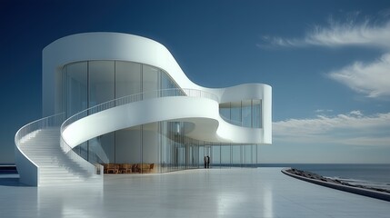 Modern Coastal Home with Curved Design