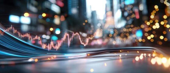 digital market graph displaying fluctuating financial data and market trends