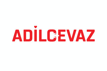 I Love ADILCEVAZ, Typographic Design of I Love ADILCEVAZ on a white background, Flag Typography of ADILCEVAZ with heart, Vector design of I Love Turkey