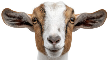 Isolated goat head transparent background with detailed fur