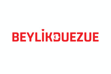 I Love BEYLIKDUEZUE, Typographic Design of I Love BEYLIKDUEZUE on a white background, Flag Typography of BEYLIKDUEZUE with heart, Vector design of I Love Turkey