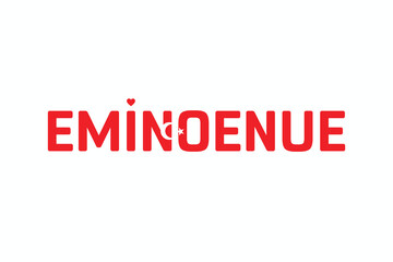 I Love EMINOENUE, Typographic Design of I Love EMINOENUE on a white background, Flag Typography of EMINOENUE with heart, Vector design of I Love Turkey