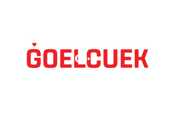 I Love GOELCUEK, Typographic Design of I Love GOELCUEK on a white background, Flag Typography of GOELCUEK with heart, Vector design of I Love Turkey